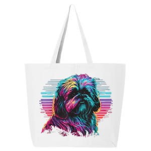 Colorful Splash Shih Tzu Art Animal Breeder Dog Trainer  25L Jumbo Tote