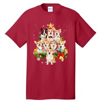 Corgi Dog Pembroke Welsh Corgi Christmas Dog Tree Lights Pajamas Tall T-Shirt