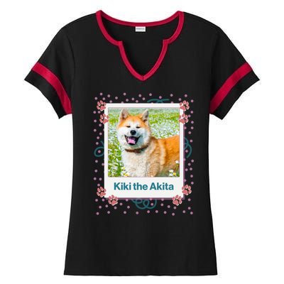 Custom Dog Pet Personalized Picture Ladies Halftime Notch Neck Tee