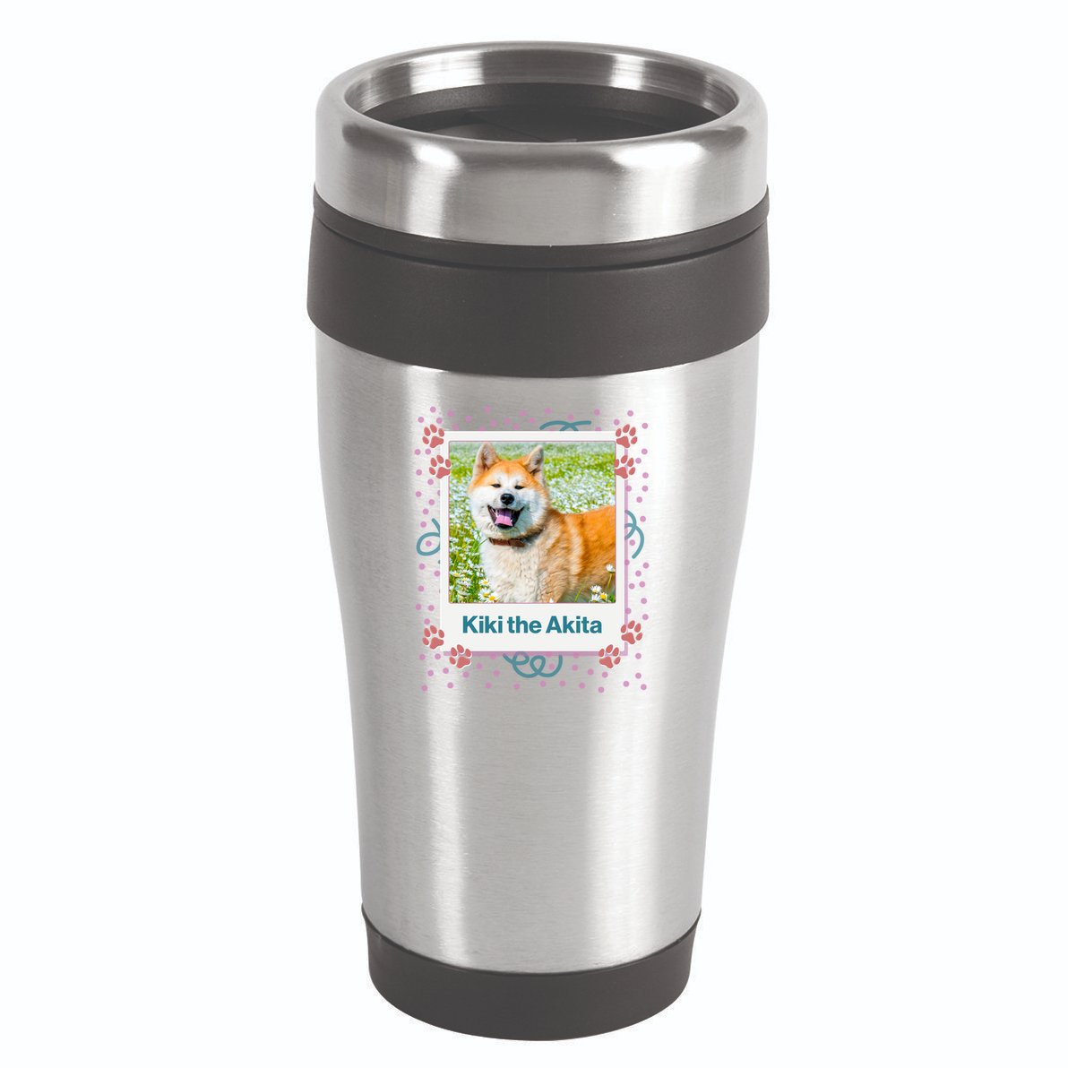 Custom Dog Pet Personalized Picture 16oz Travel Tumbler