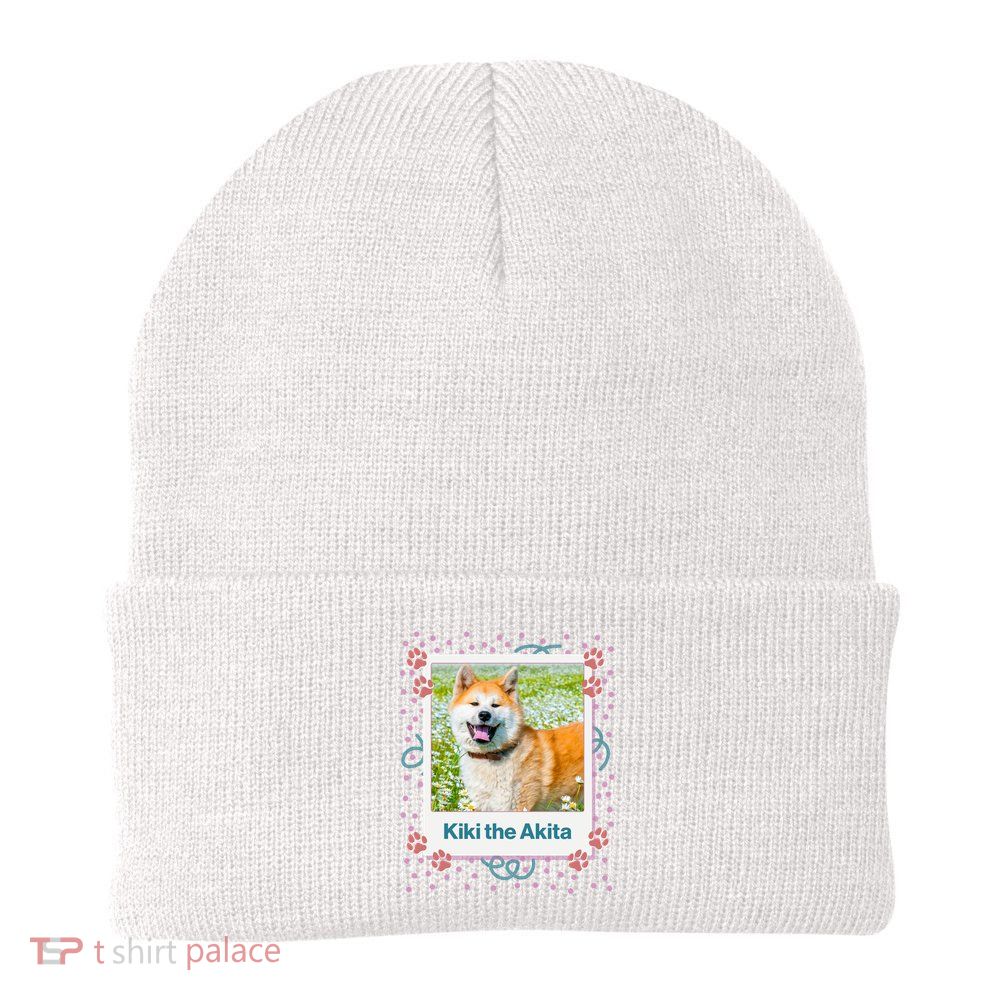 Custom Dog Pet Personalized Picture Knit Cap Winter Beanie