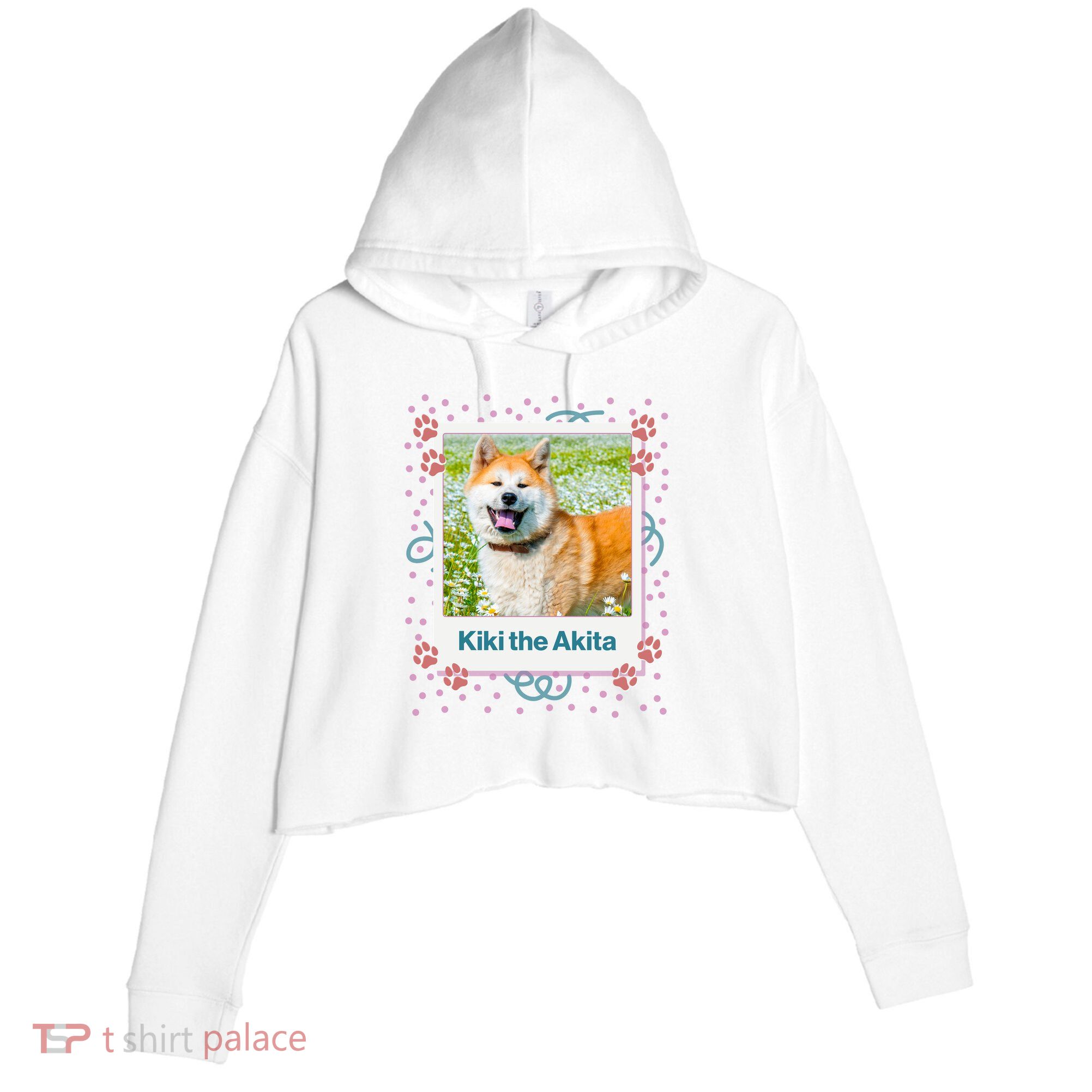 Custom Dog Pet Personalized Picture Crop Fleece Hoodie