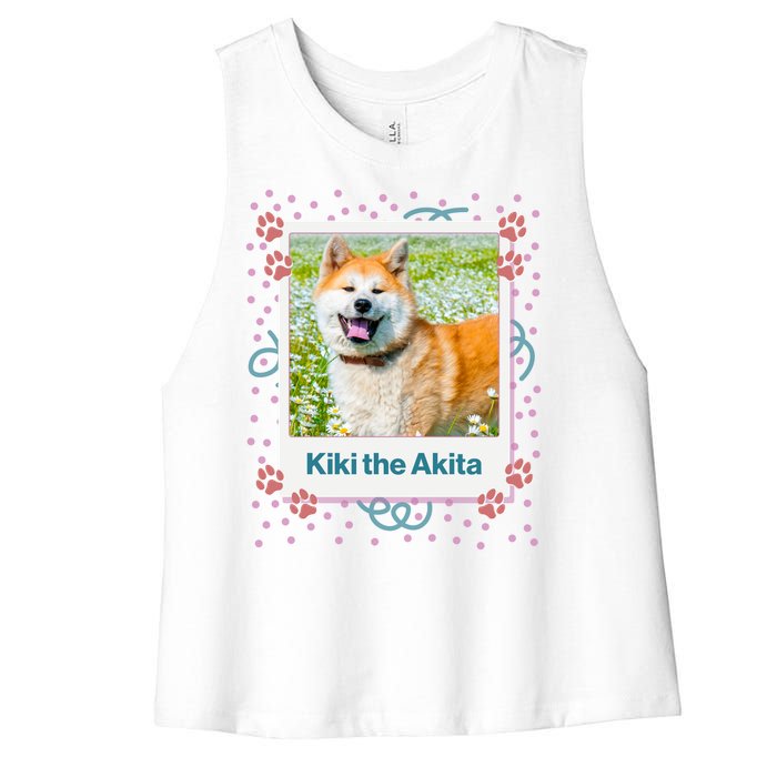 Custom Dog Pet Personalized Picture Women's Racerback Cropped Tank