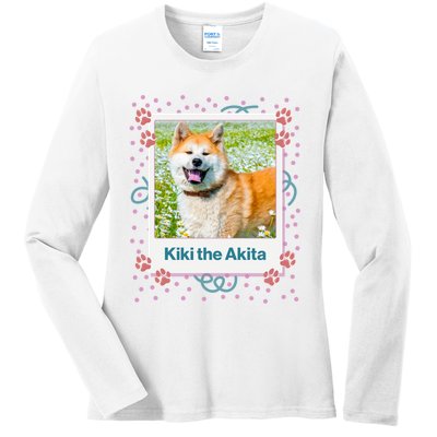Custom Dog Pet Personalized Picture Ladies Long Sleeve Shirt