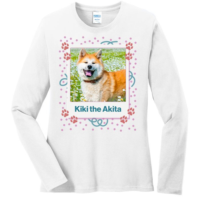 Custom Dog Pet Personalized Picture Ladies Long Sleeve Shirt