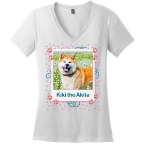 Custom Dog Pet Personalized Picture Women's V-Neck T-Shirt