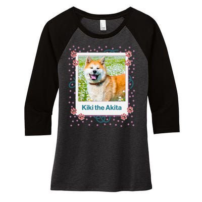 Custom Dog Pet Personalized Picture Women's Tri-Blend 3/4-Sleeve Raglan Shirt