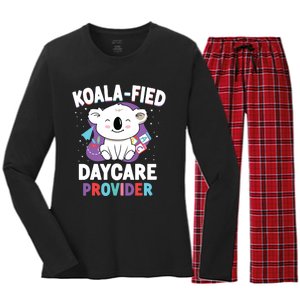 Childcare Daycare Provider Teacher Babysitter Koala Women's Long Sleeve Flannel Pajama Set 