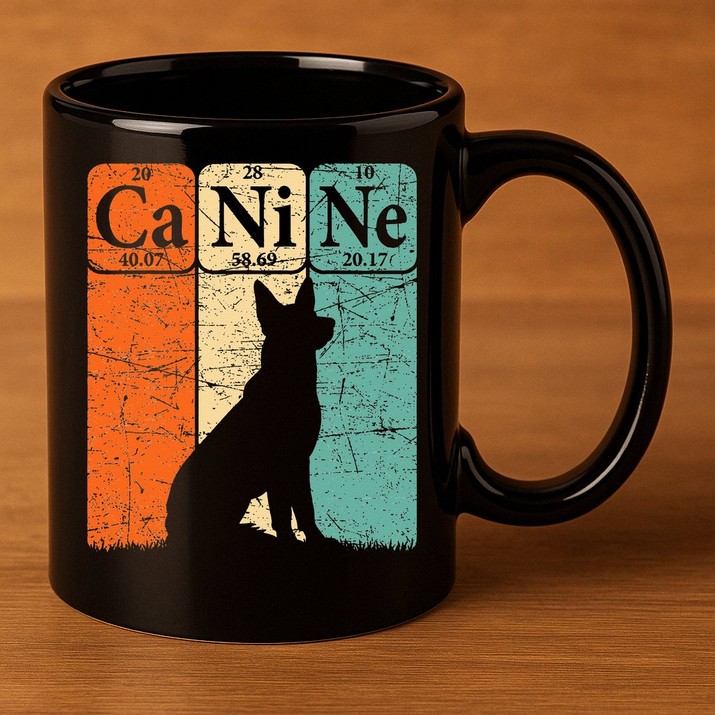 Canine Dog Periodic Table Elements Dog Lover Cynologist 11oz C Handle Ceramic Mug
