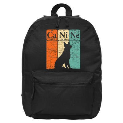 Canine Dog Periodic Table Elements Dog Lover Cynologist 16 in Basic Backpack