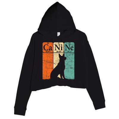 Canine Dog Periodic Table Elements Dog Lover Cynologist Crop Fleece Hoodie