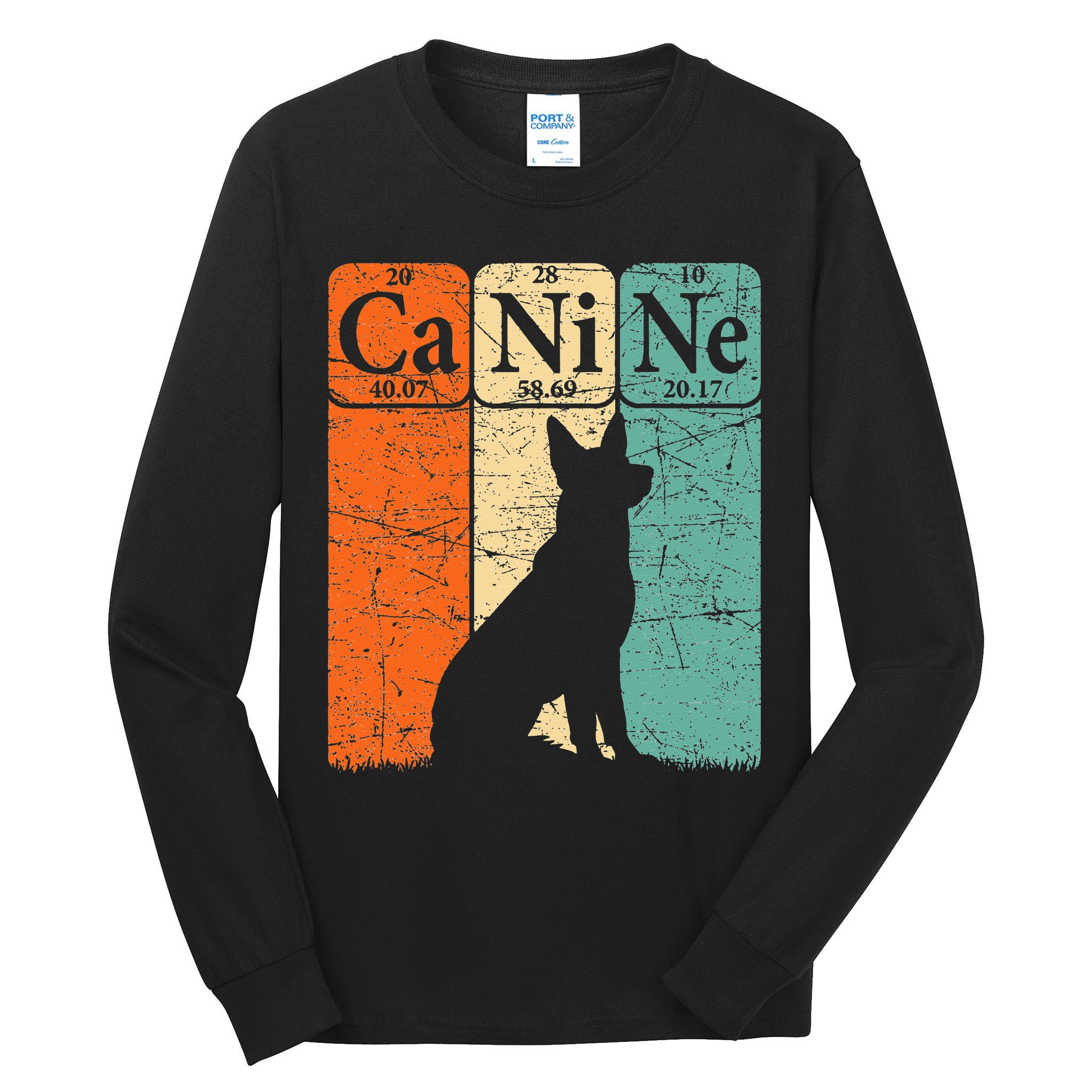 Canine Dog Periodic Table Elements Dog Lover Cynologist Tall Long Sleeve T-Shirt