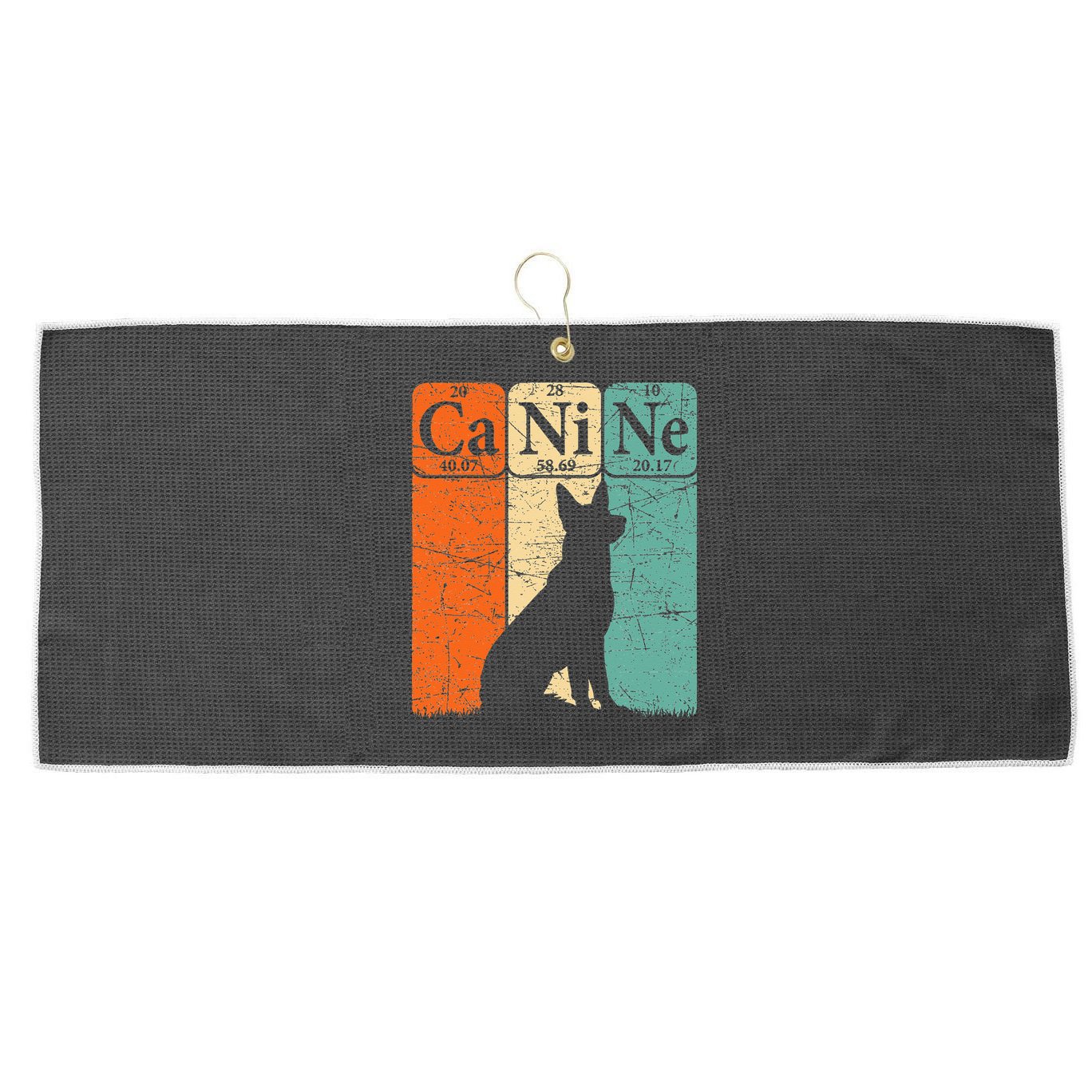 Canine Dog Periodic Table Elements Dog Lover Cynologist Large Microfiber Waffle Golf Towel