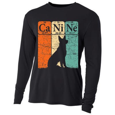 Canine Dog Periodic Table Elements Dog Lover Cynologist Cooling Performance Long Sleeve Crew