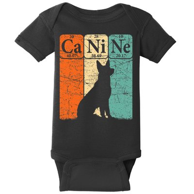 Canine Dog Periodic Table Elements Dog Lover Cynologist Baby Bodysuit
