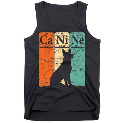 Canine Dog Periodic Table Elements Dog Lover Cynologist Tank Top