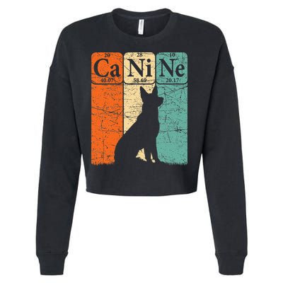 Canine Dog Periodic Table Elements Dog Lover Cynologist Cropped Pullover Crew