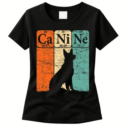 Canine Dog Periodic Table Elements Dog Lover Cynologist Womens T-Shirt