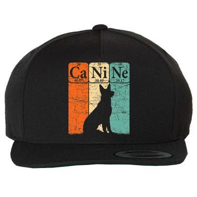 Canine Dog Periodic Table Elements Dog Lover Cynologist Wool Snapback Cap