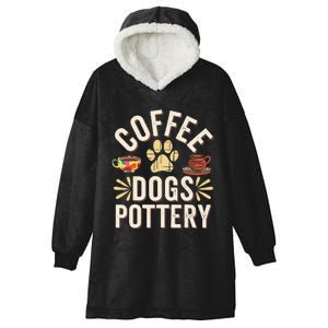 Coffee Dogs Pottery Ceramic Artist Hooded Wearable Blanket