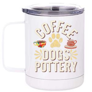 Coffee Dogs Pottery Ceramic Artist 12 oz Stainless Steel Tumbler Cup