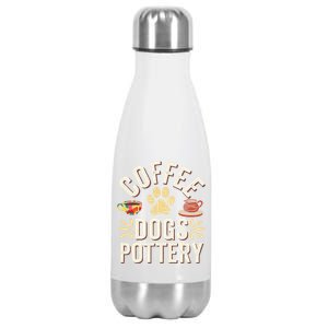 Coffee Dogs Pottery Ceramic Artist Stainless Steel Insulated Water Bottle