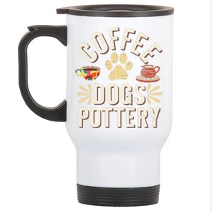 Coffee Dogs Pottery Ceramic Artist Stainless Steel Travel Mug