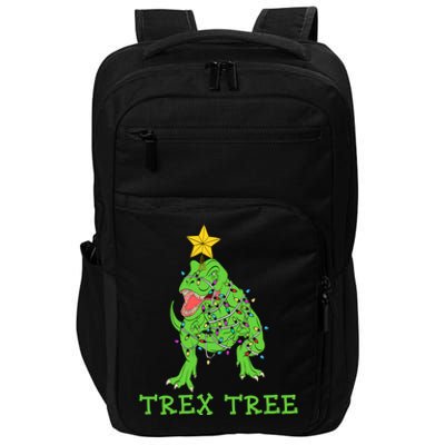 Christmas Dinosaur Pajamas Tree Rex Gift Impact Tech Backpack