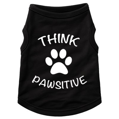 Cute Dog Pawprint Think Pawsitive Doggie Tank
