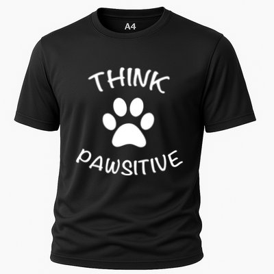 Cute Dog Pawprint Think Pawsitive Performance Shirt
