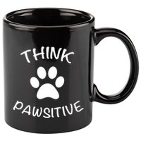Cute Dog Pawprint Think Pawsitive 11oz C Handle Ceramic Mug