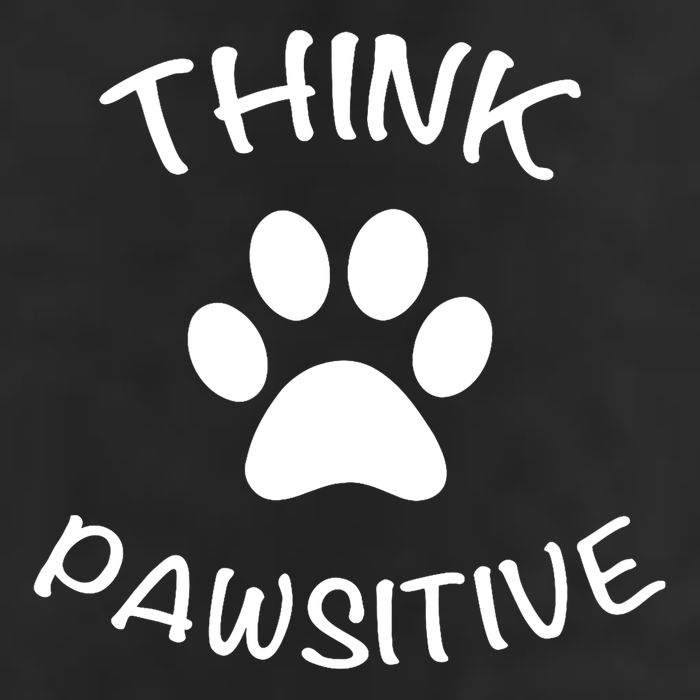 Cute Dog Pawprint Think Pawsitive Golf Towel