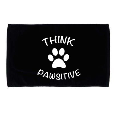 Cute Dog Pawprint Think Pawsitive Microfiber Hand Towel