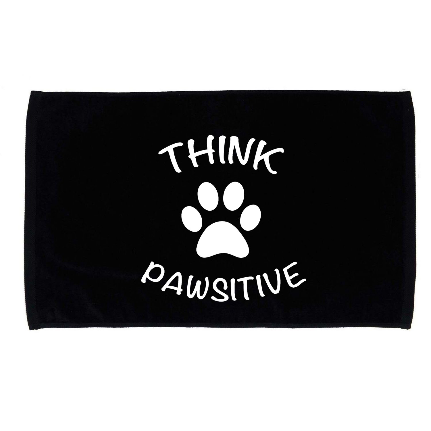 Cute Dog Pawprint Think Pawsitive Microfiber Hand Towel