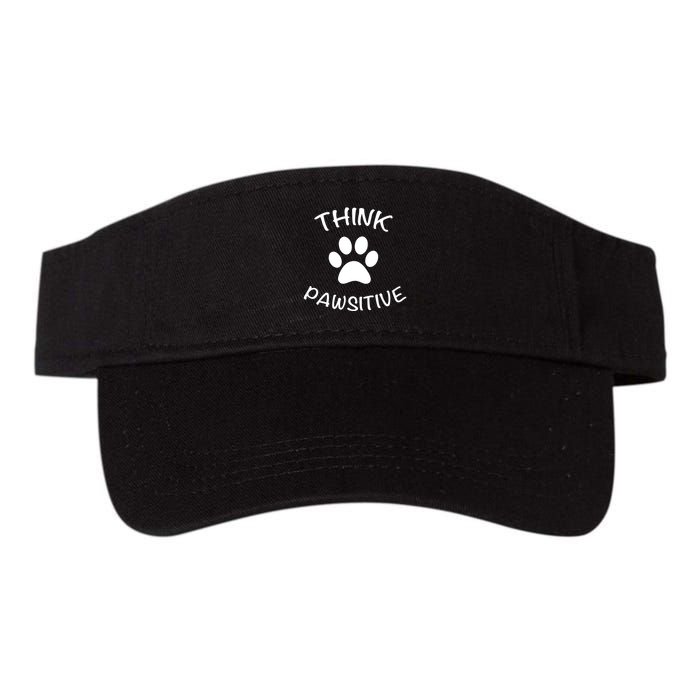 Cute Dog Pawprint Think Pawsitive Visor