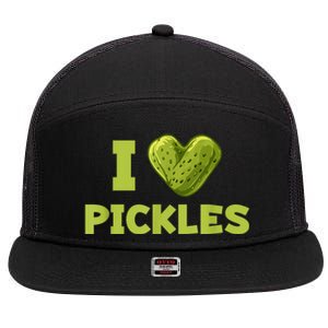 Cool Dill Pickle Cucumber Pickle Lover Gift 7 Panel Mesh Trucker Snapback Hat