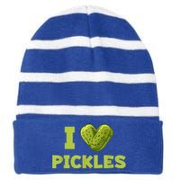 Cool Dill Pickle Cucumber Pickle Lover Gift Striped Beanie with Solid Band