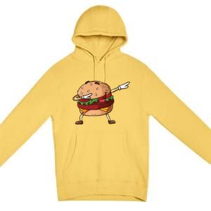 Cheeseburger Dab Pose Dabbing Dance National Burger Day Pun Meaningful Gift Premium Pullover Hoodie