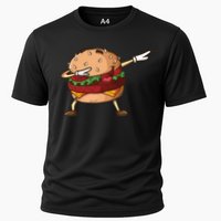 Cheeseburger Dab Pose Dabbing Dance National Burger Day Pun Meaningful Gift Cooling Performance Crew T-Shirt