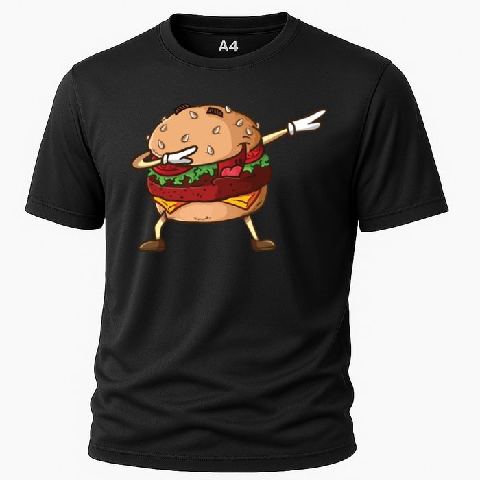 Cheeseburger Dab Pose Dabbing Dance National Burger Day Pun Meaningful Gift Cooling Performance Crew T-Shirt