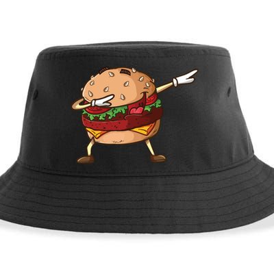 Cheeseburger Dab Pose Dabbing Dance National Burger Day Pun Meaningful Gift Sustainable Bucket Hat