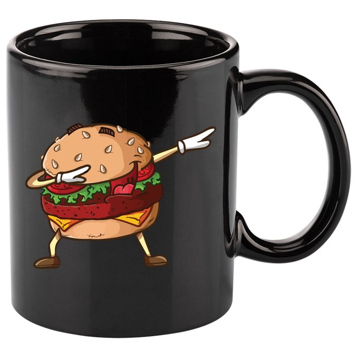Cheeseburger Dab Pose Dabbing Dance National Burger Day Pun Meaningful Gift 11oz C Handle Ceramic Mug