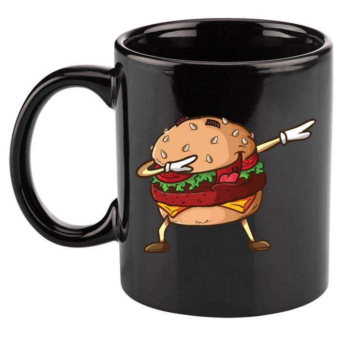 Cheeseburger Dab Pose Dabbing Dance National Burger Day Pun Meaningful Gift 11oz C Handle Ceramic Mug