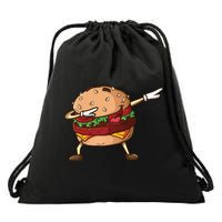 Cheeseburger Dab Pose Dabbing Dance National Burger Day Pun Meaningful Gift Drawstring Bag