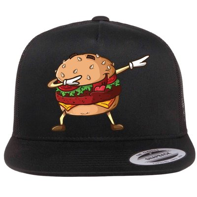 Cheeseburger Dab Pose Dabbing Dance National Burger Day Pun Meaningful Gift Flatbill Hat