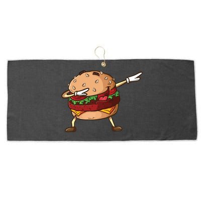 Cheeseburger Dab Pose Dabbing Dance National Burger Day Pun Meaningful Gift Large Microfiber Waffle Golf Towel