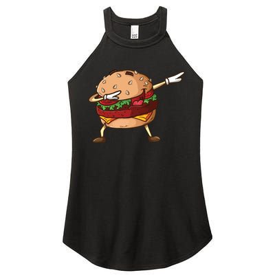 Cheeseburger Dab Pose Dabbing Dance National Burger Day Pun Meaningful Gift Women's Perfect Tri Rocker Tank