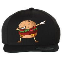 Cheeseburger Dab Pose Dabbing Dance National Burger Day Pun Meaningful Gift Wool Snapback Cap