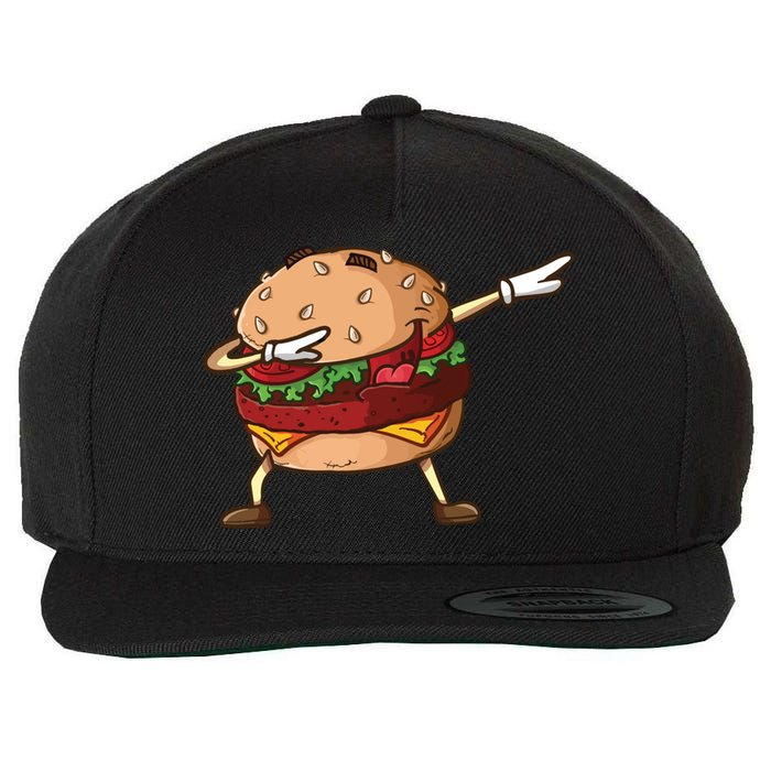 Cheeseburger Dab Pose Dabbing Dance National Burger Day Pun Meaningful Gift Wool Snapback Cap