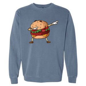 Cheeseburger Dab Pose Dabbing Dance National Burger Day Pun Meaningful Gift Garment-Dyed Sweatshirt